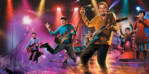 The crew of the Starship Enterprise, from Star Trek, in a rock band