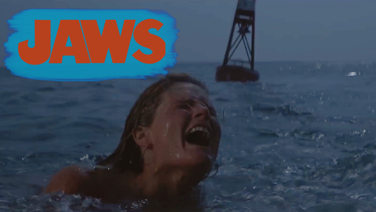 shark attack scene from the Jaws film by Steven Spielberg